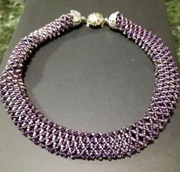 비즈 트위스트 목걸이 초커 입체적