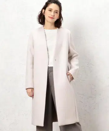 green label relaxing 롱 코트 노카라 코트