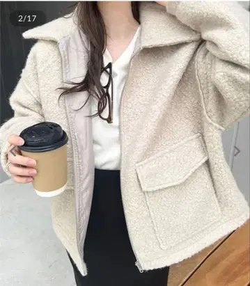 W 포켓 시프 보아 지퍼 블루종 고베 레터스