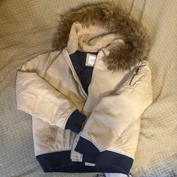 GAP M 베이지 다운 자켓 퍼 포함