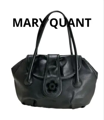 새상품급 마리콴트 플라워 토트백 숄더 가죽 블랙 보스턴 대