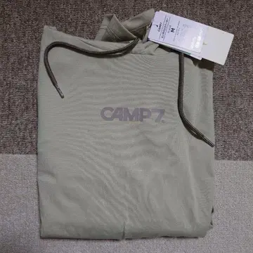 [ 미착용 ] CAMP7 엠보싱 로고 후드티 M 사이즈 카키