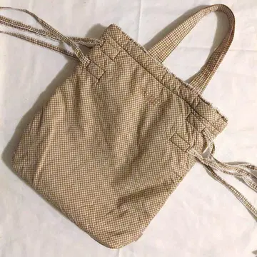 [미사용] PINK HOUSES 깅엄 체크 토트백