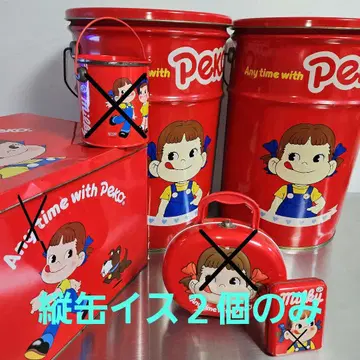 페코짱 스툴 캔 후지야 의자 페일 캔 드럼 캔 쇼와 레트로 2세트