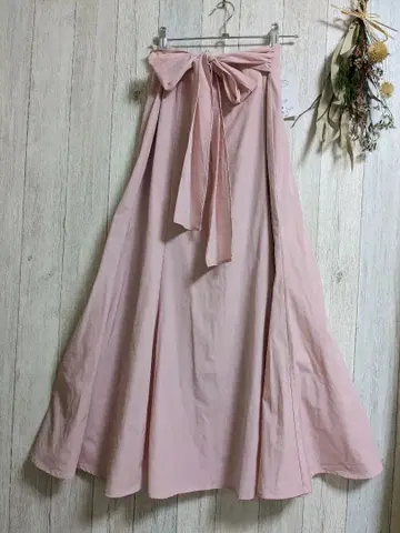 미사용 라 부티크 봉봉 핑크 리본 스커트