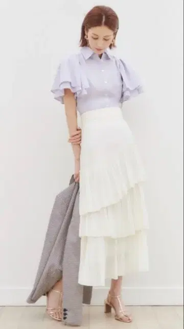 SNIDEL 볼륨 티어드 스커트