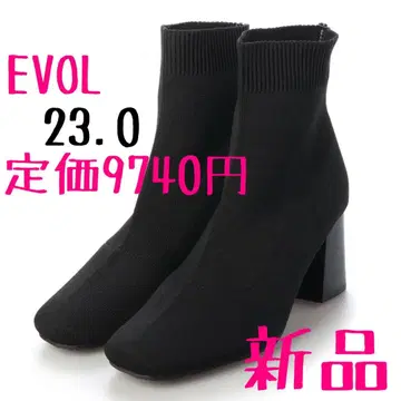 이볼 EVOL 니트 스퀘어 부츠 부츠 삭스 부츠 새상품