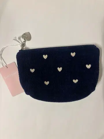 미사용 새상품 페이 네이비 하트 파우치
