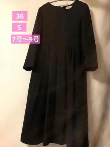 아나텔리어 Anatelier 7부 소매 원피스 블랙 모 100%