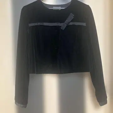 해롯 블랙 벨벳 크롭 자켓