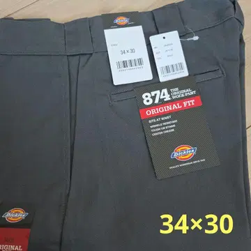 [ 미사용 새상품 ] 디키즈 874 34x30 워크 팬츠 차콜 그레이