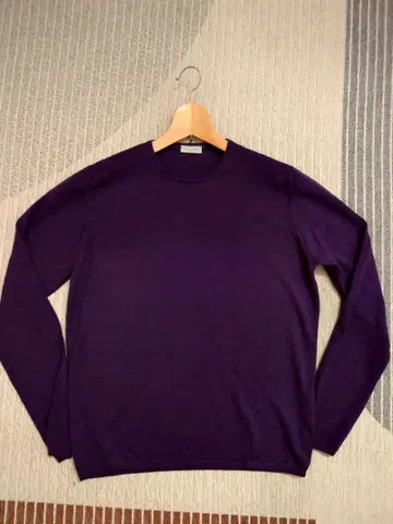 크루치아니 보라색 하이 게이지 크루넥 니트 46