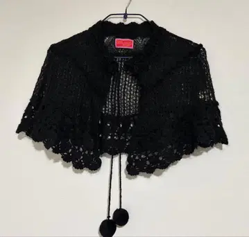 BABY 니트 레이스 케이프 블랙