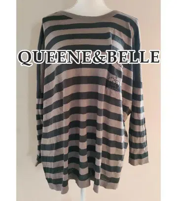 퀸&벨 QUEENE&BELLE 왕관 자수 보더 니트 스웨터