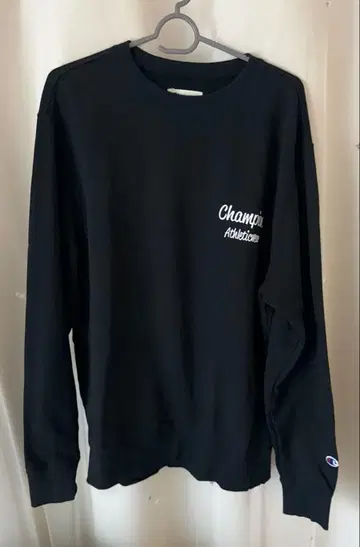 Champion 백 프린트 크루 맨투맨 블랙 L 사이즈