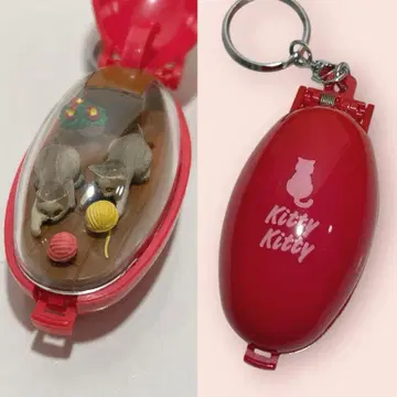 포켓 크리처 키링 고양이 쇼와 레트로 팝 팬시