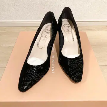 새상품급 블랙 펌프스 레이스 디자인 벨로아 경사 결혼식 파티