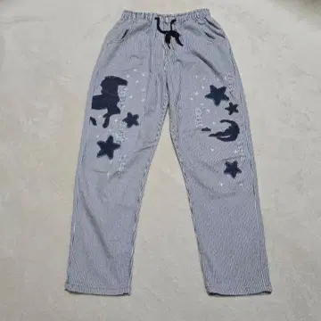 새상품급 유니콘 자수 패치 스트라이프 이지 팬츠 M~L