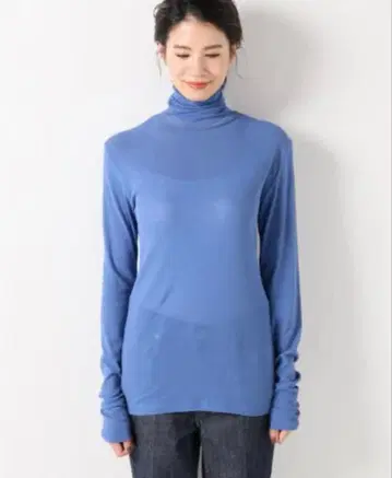 IENA 코즈모라마 거즈 골지 터틀넥