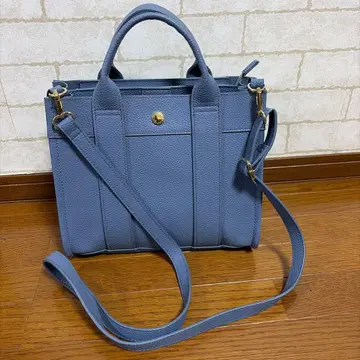 블루 2WAY 백 숄더 & 핸드백 가죽 느낌