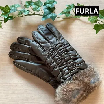 세일 미사용 [훌라 FURLA] 장갑 카키 퍼