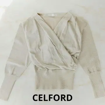 [새상품급] 셀포드 CELFORD 카슈쿨 라메 니트 베이지 긴팔 Xmas