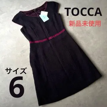 새상품 TOCCA 트위드 원피스 리본 빅 사이즈