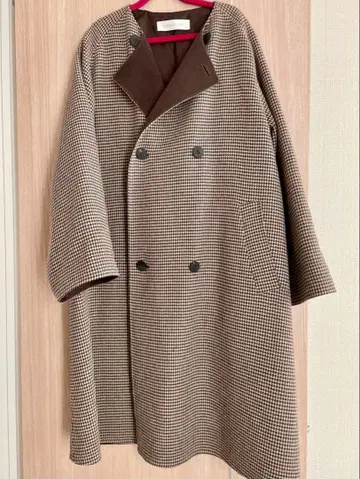 GALERIE VIE 체크 무늬 롱 코트