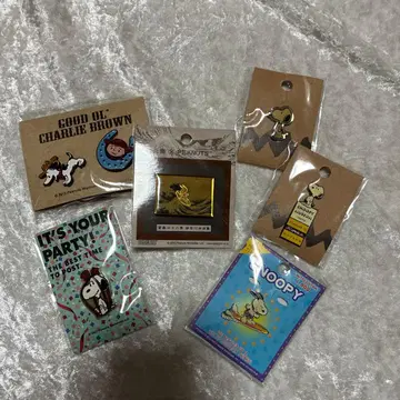 미사용 스누피 핀즈 6개 세트