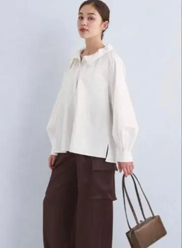 [ green label relaxing ] 보타이 블라우스 화이트