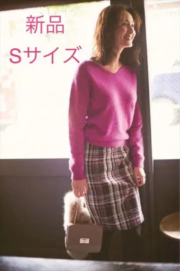 [택 포함 새상품] 저스길리티 타이트 스커트 체크 핑크 브라운 S