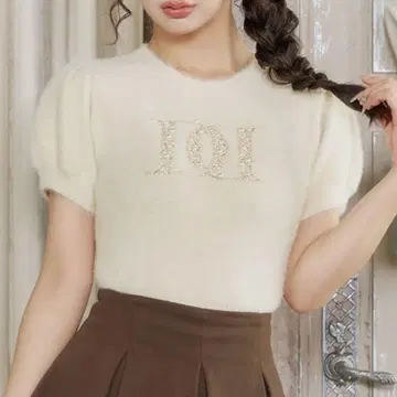 Darich 팬시 비즈 DD 로고 니트탑