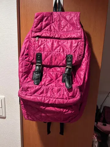 THE EMPORIUM 퀼팅 핑크 백팩 더 엠포리움