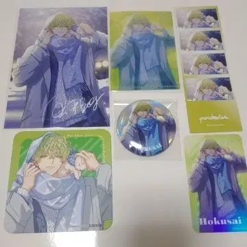 파라라이 호쿠사이 콜라보 카페 에모카 페 캔뱃지 클리어 카드