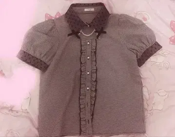 palelfy 하운드투스 체크 블라우스