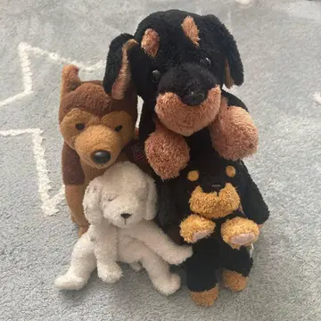 강아지 봉제 인형 4체 세트