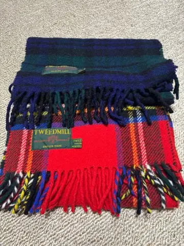 TWEEDMILL 체크 무늬 머플러 2세트 트위드밀