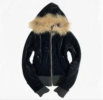 블랙 벨벳 퍼 포함 점퍼