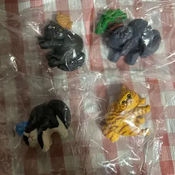 야옹가 스텝 목각 가챠 4종 세트