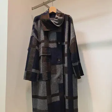 센소유니코 ICI 체크 무늬 롱 코트