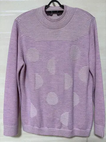 라벤더 핑크 울 100% 니트 스웨터