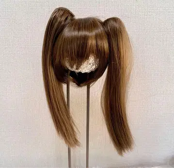 1/4 사이즈 내열 가발 트윈 테일 (숏+뱅스) 마론 브라운