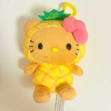 하와이 한정판 일광화상 키티 파인애플 봉제 인형 키링