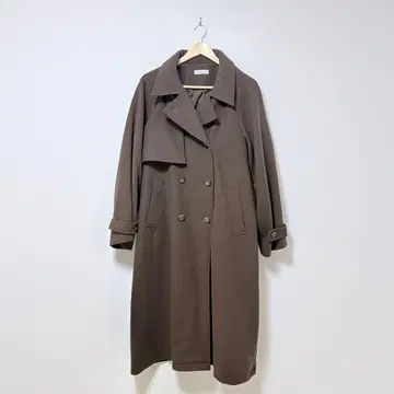 PAGEBOY 브라운 더블 브레스트 롱 코트