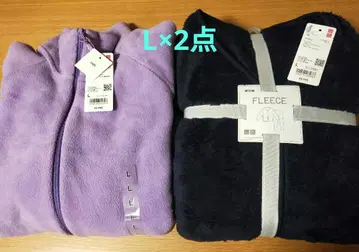 택 포함 새상품 유니클로 퍼 플리스 세트 플리스 풀집 자켓 L x 2점