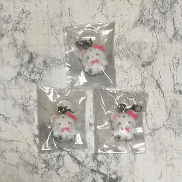 산리오 메지루시 액세서리 복슬복슬 스노우 키티 헬로키티 3개