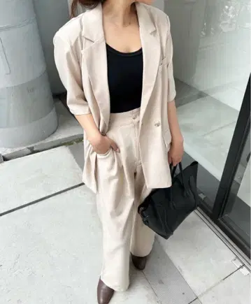 cheme 테일러드 자켓 셋업 베이지