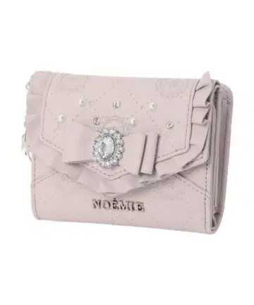 노에미 페일 핑크 반지갑 비쥬 리본 모노그램 지갑