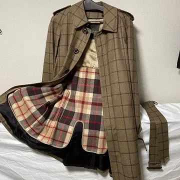 MACKINTOSH 브라운 체크 트렌치코트