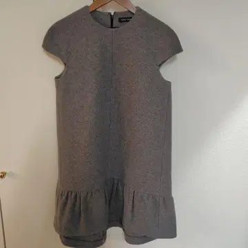 YOKO CHAN 그레이 프릴 밑단 반팔 원피스